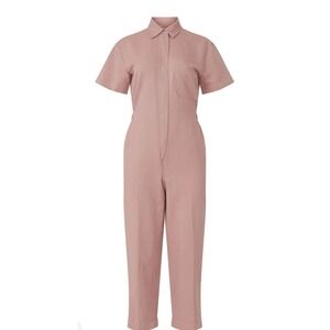 Club‎ Monaco - Utility Jumpsuit Linen And Cotton Blend Size 0 Dusty Pink